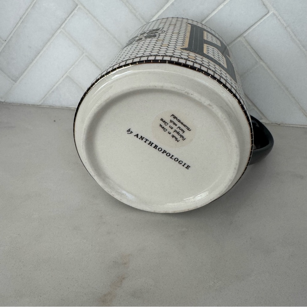 Anthropologie The Bistro Tile Stoneware Mug B - Picture 2 of 8